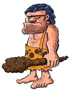 Cartoon caveman with a club.